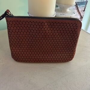 Patricia Nash Perforated Leather Cassini Wristlet, Tan